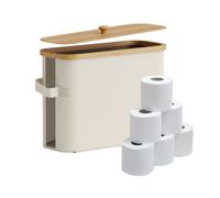 Relaxdays Almacenamiento de papel higiénico 12 r. beige,marrón claro
