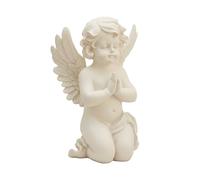 Relaxdays Ángel funerario Rezando en Piedra Artificial, Resistente a Intemperie, heladas y UV, 36x22,5x18 cm, Crema