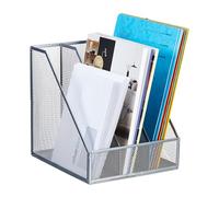 Relaxdays Archivador vertical con 3 esapcios plata