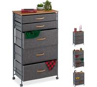 Relaxdays: Archivador con cajones y ruedas, color antracita y beige claro