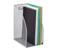 Relaxdays Archivador de metal plateado plata