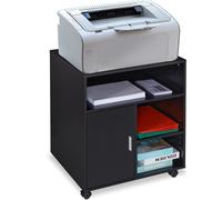 Relaxdays Mueble auxiliar impresora negro rueditas negro