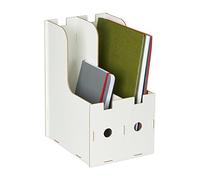 Relaxdays Archivador Oficina, 2 Compartimentos, Formato A4, Revistero, Organizador Documentos Escritorio, MDF, Blanco