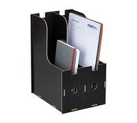 Relaxdays Caja archivador A4 con 2 compartimentos negro