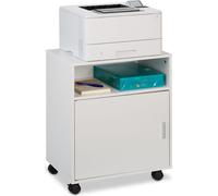 Relaxdays, archivador rodante con 3 cajones, color blanco y plateado