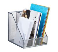 Relaxdays Archivador vertical con 3 esapcios plata