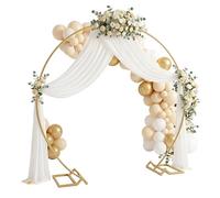 Relaxdays Arco de Globos, Metal, Bodas, cumpleaños, compromisos, 210 x 240 cm (Alto x Ancho), Flores, Dorado