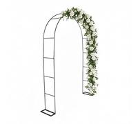 Relaxdays Arco de jardín para Rosales, metálico, Resistente y Estable, 240 x 140 x 38 cm, Negro