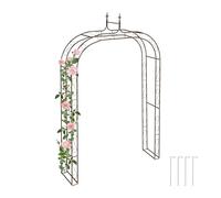 Relaxdays Arco Jardín Metal, 240x155x39 cm, Soporte Enredaderas y Rosas, Plantas Trepadoras, Tutor Resistente, Marrón