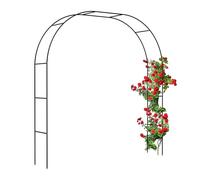 Relaxdays Arco Jardín Metálico, Soporte Rosas Trepadoras, Diseño Moderno, 235 o 180 cm, Tutor Plantas Enredaderas, Negro