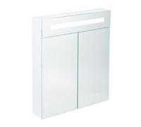 Relaxdays Armario con espejo LED y dos puertas blanco,transparente