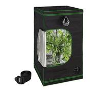 Relaxdays Armario Cultivo Indoor, Carpa Invernadero Interior, Plantas, Hierbas, Opaco, 200 x 120 x 120 cm, Negro y Verde