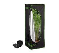 Relaxdays Armario Cultivo Indoor, Carpa Invernadero Interior, Plantas y Hierbas, Opaco, 120 x 40 x 40 cm, Negro y Verde