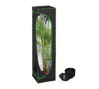 Relaxdays Armario Cultivo Indoor, Carpa Invernadero Interior, Plantas y Hierbas, Opaco, 160 x 40 x 40 cm, Negro y Verde