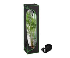 Relaxdays Armario Cultivo Indoor, Carpa Invernadero Interior, Plantas y Hierbas, Opaco, 160 x 40 x 40 cm, Negro y Verde