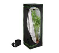 Relaxdays Armario Cultivo Indoor, Carpa Invernadero Interior, Plantas y Hierbas, Opaco, 180 x 60 x 60 cm, Negro y Verde