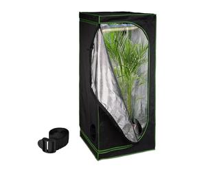 Relaxdays Armario Cultivo Indoor, Carpa Invernadero Interior, Plantas y Hierbas, Opaco, 180 x 80 x 80 cm, Negro y Verde