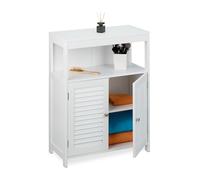 Relaxdays Armario de Baño, 80 x 60 x 29 cm, Mueble WC con Estante Regulable, 2 Puertas y Cajón Abierto, MDF, Blanco