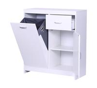 Relaxdays Armario de Ropa, Bolsa extraíble de 48 l, cajón, 2 Compartimentos, H x A x F: 90 x 80 x 35 cm, Blanco