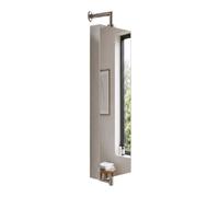 Relaxdays Armario espejo giratorio acero inox plata