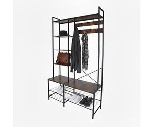 Relaxdays Armario Estilo industrial marrón oscuro,negro