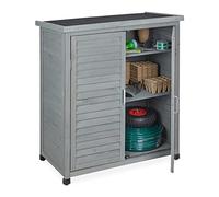 Relaxdays Armario exterior gris con 3 baldas negro,gris