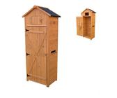 Relaxdays Armario jardín madera naranja,negro
