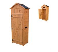 Relaxdays Armario jardín madera naranja,negro