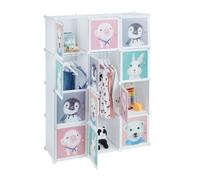Relaxdays Armario modular infantil blanco 8 cubos blanco
