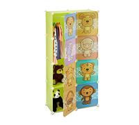 Relaxdays Armario modular para niños verde,azul claro,marrón claro