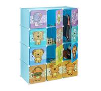 Relaxdays Armario modular para niños azul,azul claro,turquesa
