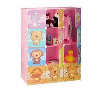 Relaxdays Armario modular para niños naranja,fucsia,rosa