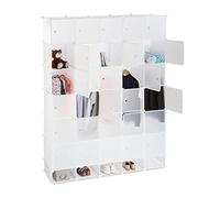 Relaxdays Armario Modular XXL con 25 Compartimentos, Blanco, 234 X 180 X 46.5 Cm