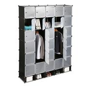 Relaxdays Armario modular XXL negro,plata,transparente