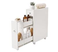 Relaxdays Armario para nicho con Ruedas, aglomerado Blanco
