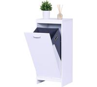 Relaxdays, armario para ropa sucia con bolsa extensible de 48 litros, dimensiones: 90 x 40 x 35 cm, armario resistente a la humedad para el baño, color blanco