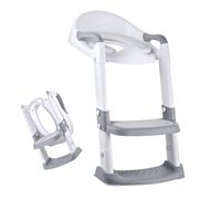 Relaxdays Asiento de inodoro infantil con escalera, gris/blanco