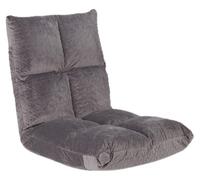Relaxdays: Asiento de suelo, respaldo ajustable, cojín para el suelo, 6 posiciones, asiento para el suelo, acolchado, dimensiones: 58x50x55 cm, color gris
