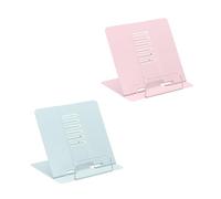 Relaxdays Atril libros ajustable set de 2 azul claro,rosa