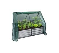 Relaxdays Bancal Elevado Invernadero para Flores, Plantas y hortalizas 92x125x95 cm, Jardinera Plateado