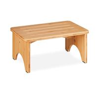 Relaxdays Banco Baño Bambú, Taburete Hogar, Banqueta Cocina o Pasillo, Soporte Plantas, 17,5 x 39 x 25 cm, Natural