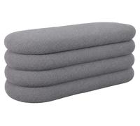 Relaxdays: Banco con espacio de almacenamiento, tapizado en tejido tipo ante, ideal para pasillos o dormitorios, dimensiones: 42 x 110 x 45 cm, tipo baúl, color gris