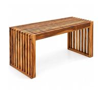 Relaxdays Banco de Acacia Aceitada, 43x90x33 cm, Cocina, Recibidor, Marrón | Baño, Dormitorio, Comedor