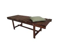 Relaxdays Banco de jardín, 2 plazas, terraza, balcón, sin Respaldo, Madera de Abeto, 35 x 110 x 38 cm, marrón