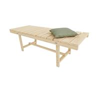 Relaxdays Banco de jardín de 2 plazas, terraza, balcón, sin Respaldo, Madera de Abeto, 35 x 110 x 38 cm, Color Natural