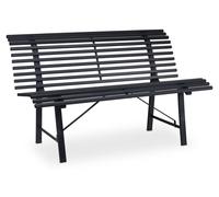 Relaxdays Banco Jardín, 2 Plazas, 79 x 130 x 75 cm, Acero Robusto, Banco Patio Exterior Resistente Intemperie, Antracita