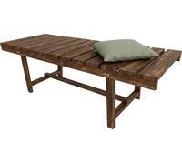 Relaxdays, banco de jardín para 2 personas, madera de abeto, color marrón oscuro