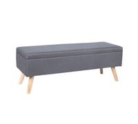 Relaxdays Banco de lino con almacenamiento marrón claro,gris