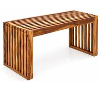 Relaxdays, banco, madera de acacia aceitada, dimensiones: 43 x 90 x 33 cm, ideal para cocina, pasillo, baño y dormitorio, también como banco para comedor, color marrón