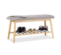 Relaxdays Banco zapatero acolchado marrón claro,gris